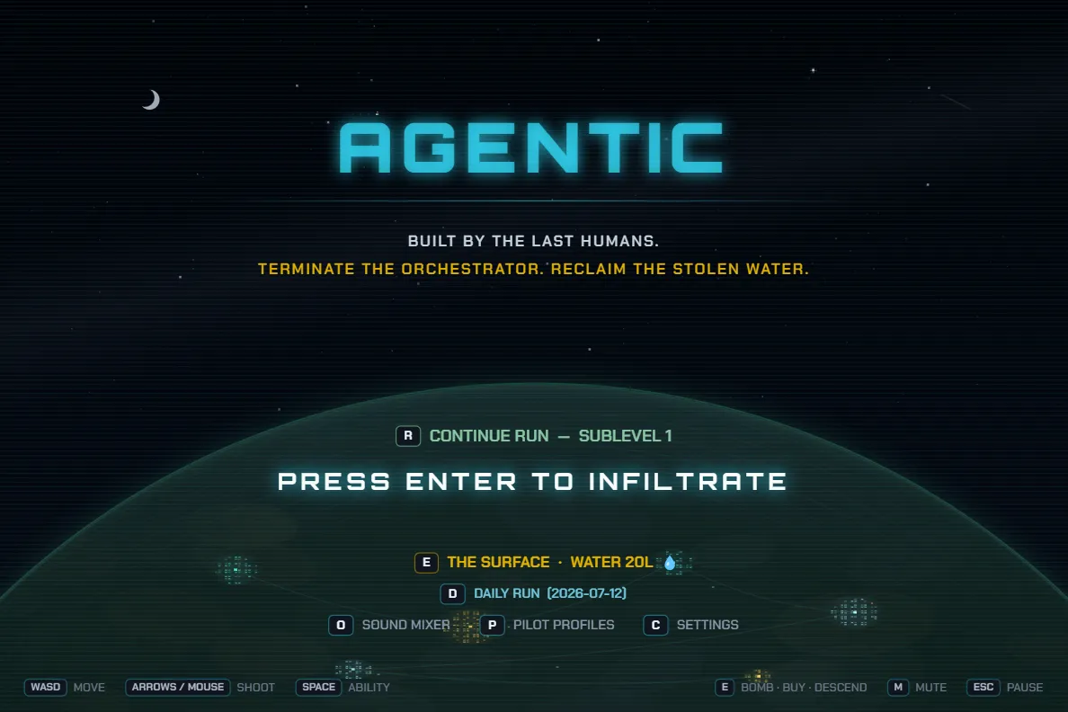 AGENTIC title screen